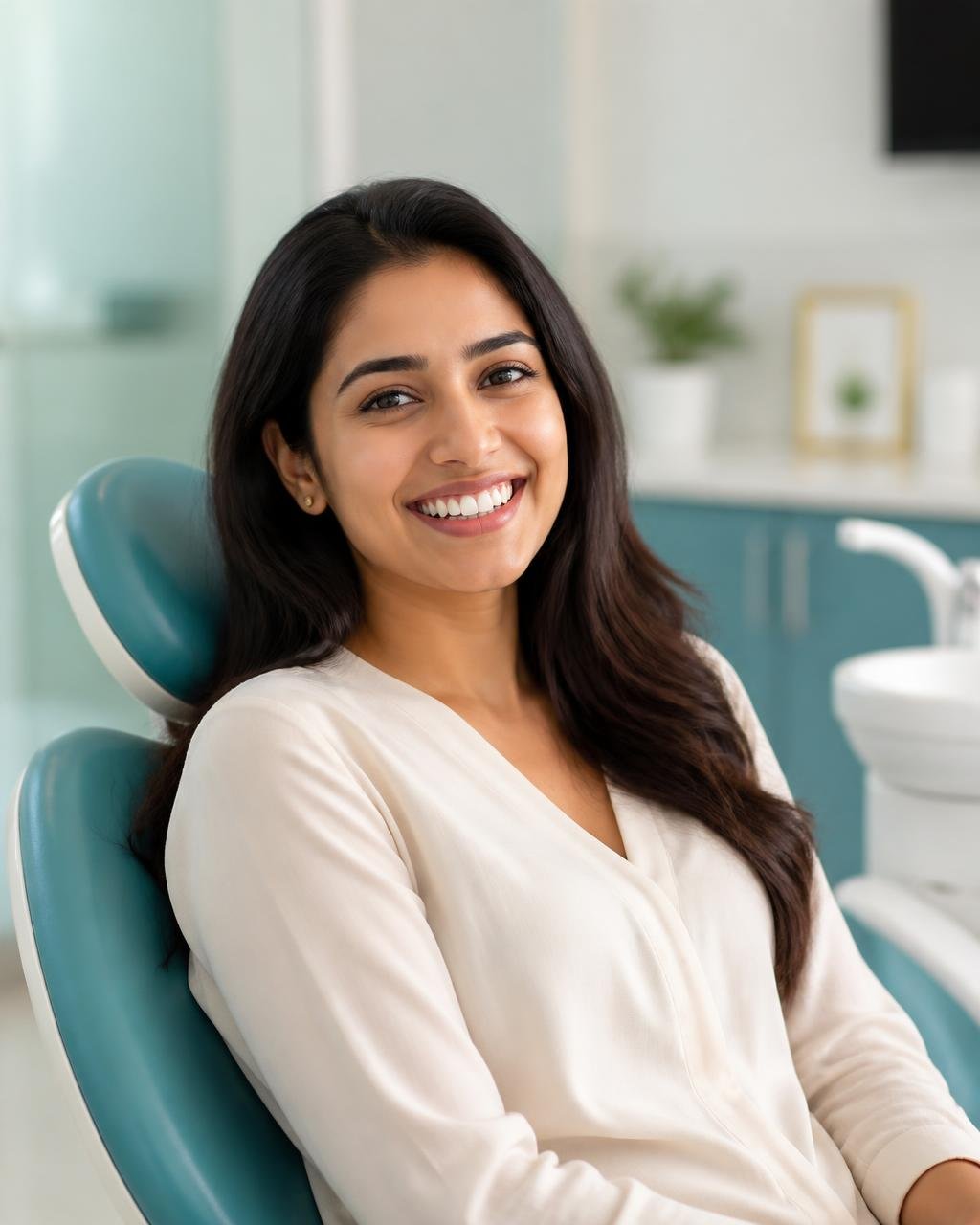 Happy patient smiling at Bhat Dental Care Centre